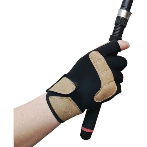 Fishing Gloves 1 Pair Men Women Outdoor Fishing Anti-slip 3 Cut / Half Finger Outdoor Sports Fish Equipment Angling Gloves