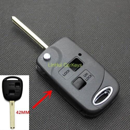 PINECONE Key Shell for LEXUS IS GS ES LS RX IS200 RX300 Key 2 Buttons Uncut 42MM Blade Modified Remote Blank Key Cover Case 1 PC