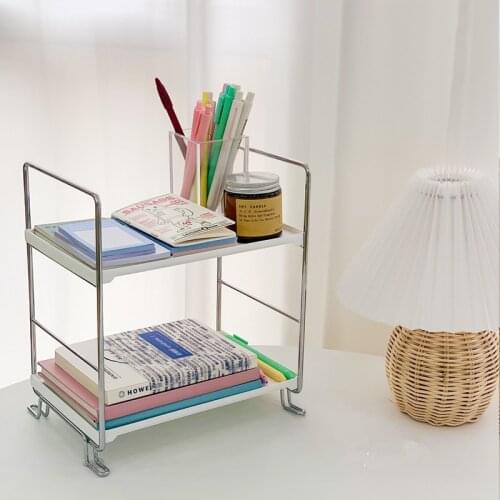 Cutelife Nordic White Metal Plastic Storage Shelf Home Decor Organization Cutlery Shelf Ins Bathroom Kitchen Accessories Shelf