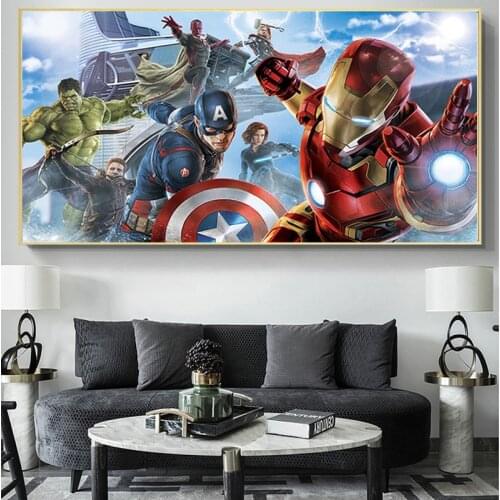 Marvel Superhero Avengers Movie Canvas Iron Man Poster and Print Wall Art Picture Painting for Living Room Kids Gifts Home Decor