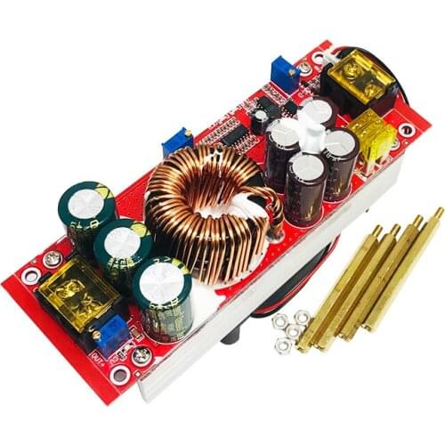 DC Boost Power Module Constant Voltage Constant Current Adjustable Boost Board 1500W High Power 12-60V Up 12-90V with Radiator