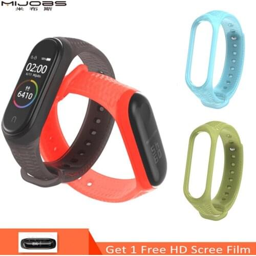 Mijobs Colorful Mi Band 4 Strap Wrist Strap for Xiaomi Mi Band 4 Silicone Bracelet Miband 4 Accessories Wristband Mi Band 4