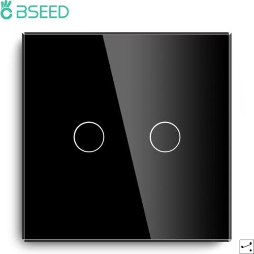 Bseed EU UK Standard Touch Switch Capacitive Luxury 1/2/3Gang 1/2Way Wall Switch Glass Panel Touch Light Switch Black White Gold