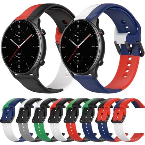 Color contrast Silicone Strap For Amazfit GTR 2 2e / GTR 47mm Band Watchband For Amazfit GTS 2 mini / Bip S U Wristband Bracelet