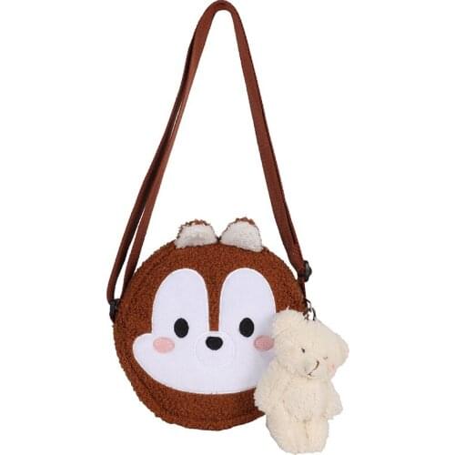 Cute Cartoon Plush Animal Shape Youth Women Girls Shoulder Bag New Design Crossbody Messenger Bag for Phone Coin Purse Bag