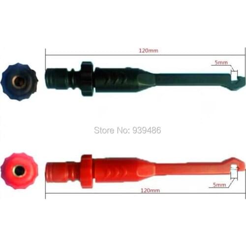 Auto car circuit test pierce probe, universal repair circuit tool probe with 4mm banana seat, 2pcs test clip