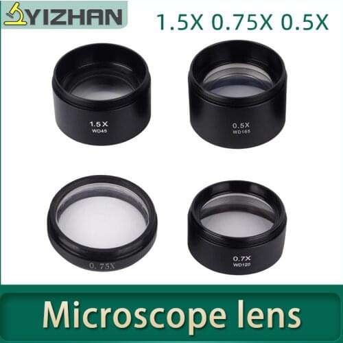 YIZHAN WD165 WD30 WD120 Trinocular Microscope Stereo Microscope Auxiliary Objective Lens Barlow Lens 0.5X 0.7X 0.75X 1.5X