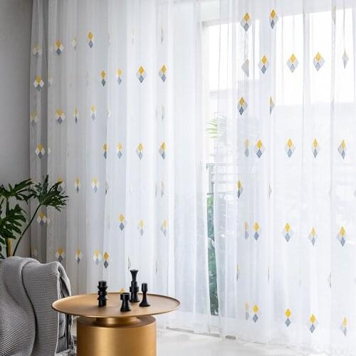 SAIZEE White Tulle Curtain Window Curtains for Living Room Modern Voile Curtain For Bedroom Decor Drape Blinds Home Custom Size