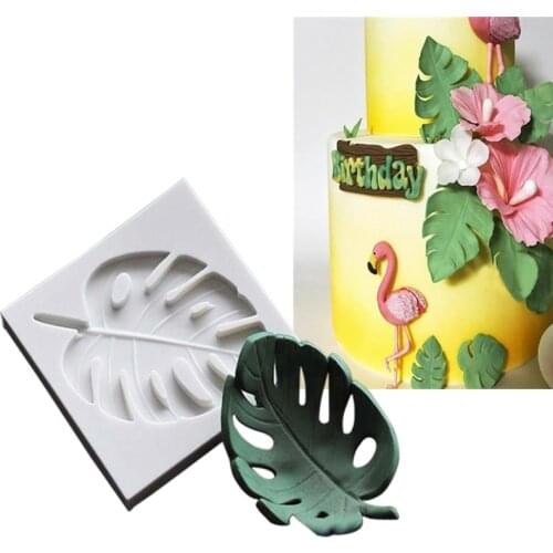 1PCS Tropical Leaf Shaped Silicone Molds Cake Decorating Tools Fondant Chocolate Mould Stencil Polymer Clay Tool M2639