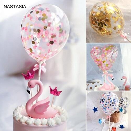 NASTASIA 1pack (5pcs)Birthday cake ball creative surprise party dress up a picture cake balloon birthday party decorations kids