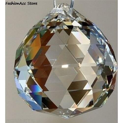 2020 Clear 20mm Faceted Glass Crystal Ball Prism Chandelier Crystal Parts Hanging Pendant Lighting Ball Suncatcher