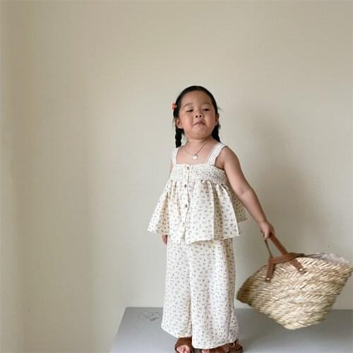 2021 Baby Girl Fashion Clothing Set Cute tops Suspenders + trousers Clothes Sets Children Party Birthday Wear