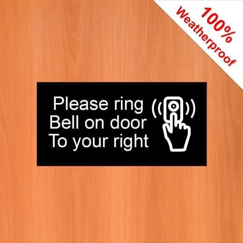 3 x Please Ring Bell On Door To Your Right Sticker 100% Waterproof Premium Vinyl