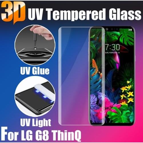 3D Full Glue Screen Protectors Coverage For LG Velvet L-5A UV Tempered Glass film For V40 V50 G8 ThinQ UV Liquid Curved
