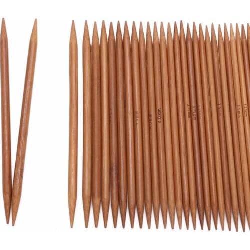 55pcs/set 11 Sizes 13cm Double Pointed Carbonized Bamboo Knitting Needles Set Tools DIY Sweater Knitting Weave Tool Set
