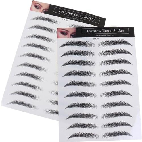 6D Eyebrow Tattoo Sticker Hair-Like False Eyebrows Waterproof Long Lasting Water Transfer Eye Brow Stickers Makeup Cosmetics