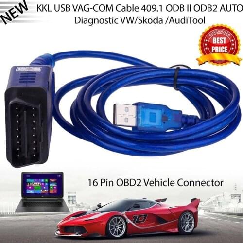 Car Auto USB VAG-COM Interface Cable KKL VAG-COM 409.1 OBD2 II OBD Diagnostic Scanner Cable Aux for VCDS V W VAG COM Interface