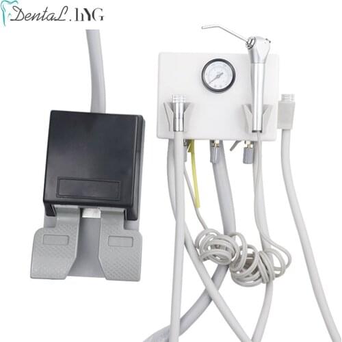 Portable Dental Turbine Unit 2Holes/4Holes 3 way syringe Foot Pedal Work With Air Compressor Dental Handpiece Dental Equipment