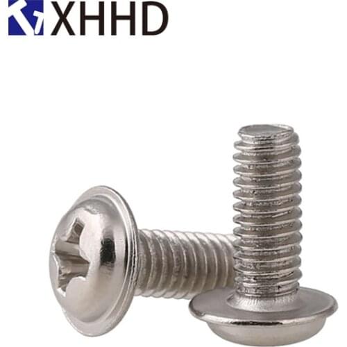 M2 M2.5 M3 M3.5 M4 M5 Pan Washer Head Phillips Cross Recessed Metric Thread Wafe Bolt Iron Steel Nickel Plated