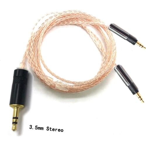Haldane HIFI 3.5mm 6.35mm Stereo 8 Cores 7N Single Crystal Copper Headphone Upgrade Cable for ATH-R70X headphones