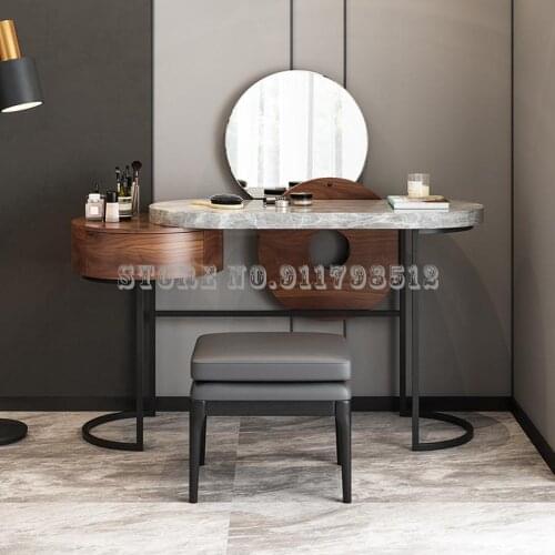Markov Italian minimalist dressing table storage integrated Nordic style small apartment marble dressing table with mirror