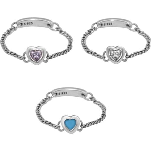 Clear Stone Spirited Heart Ring Silver Woman Rings For Jewelry Making 925 Original Silver Jewelry Make Up Woman Gift Ring