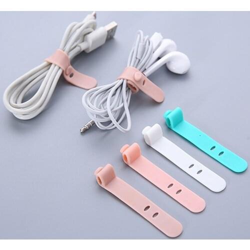 Creative Travel Accessories Silica Gel Data Cable Holder Earphone Organizers Buckle Mobile Phone Charging Cable Winding Buckle