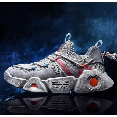 Trend Mens Casual Shoes Liight Breathable Socks Shoes Light Fashion Sneakers Popular Student Shoes Lace-up Men Vulcanized Shoes