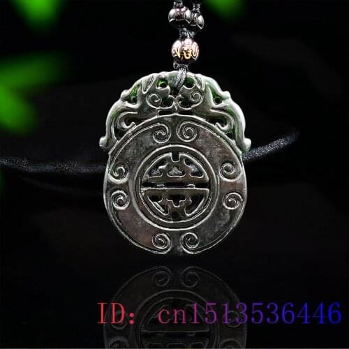 Jade Pixiu Pendant Amulet Gifts Black Green Necklace Jewellery Chinese Natural Carved Fashion Gemstone Charm