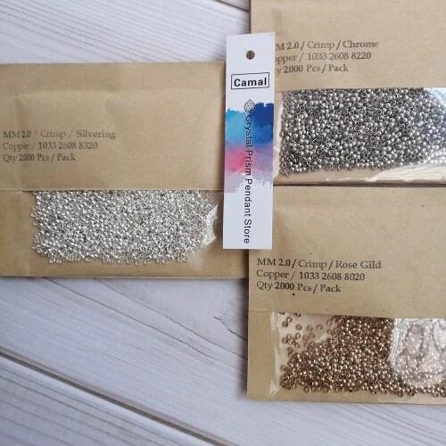 Camal 300pcs/bag 2.0mm Crimp Connector for Fixing Ring Bead Curtain Accessories Lighting in Fitting DIY Line Positioning Barrier