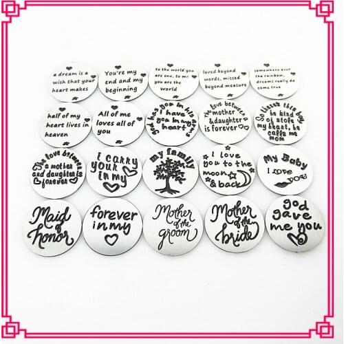 Hot selling 16mm stainless steel mix 20pcs different designs floating plate fit 25mm floating memory lockets