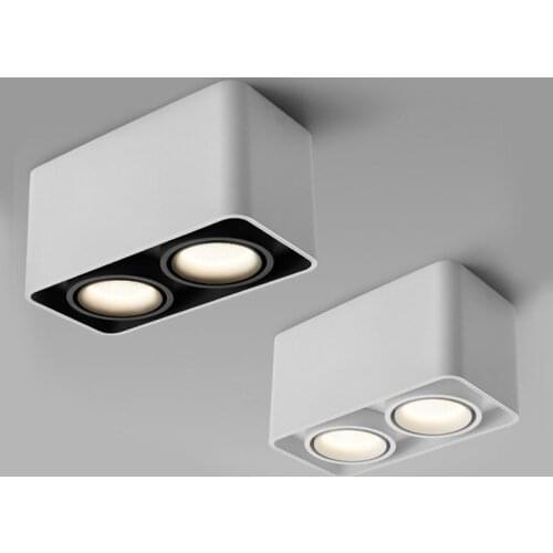 Surface Mounted Square Dimmable COB LED Ceiling Lamps 10w 15W 20w 30W Led spot Direction Adjustable Indoor Lighting