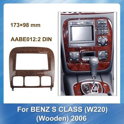 Car Radio Fascia For BENZ S CLASS W220 Wooden 2006 Car Fascia Frame Mount Kit Trim Panel Stereo Frame Car CD Frame Dash Panel