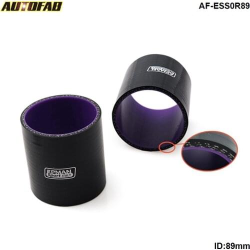 Straight Silicone Hose 3.5"89mm Intercooler Coupler Tube Pipe Black For Honda Civic ES 2Dr Color AF-ESS0R89