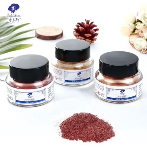 Pual Rubens Watercolor Paint Shiny Metal Color Paint Powder 30ml 6 Colors Gold Silver for Artist Profession Art Supplies