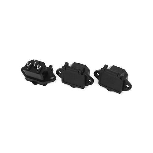 3 Pcs Black IEC320 C14 Inlet 3 Pins Power Socket AC 250V 10A + Cover