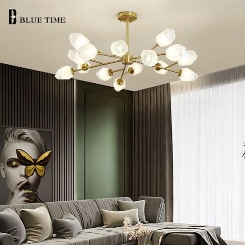Modern Led Chandelier For Living room Dining room Bedroom Nordic Luxury Home Art Glass&Metal Indoor Ceiling Chandelier Fixtures