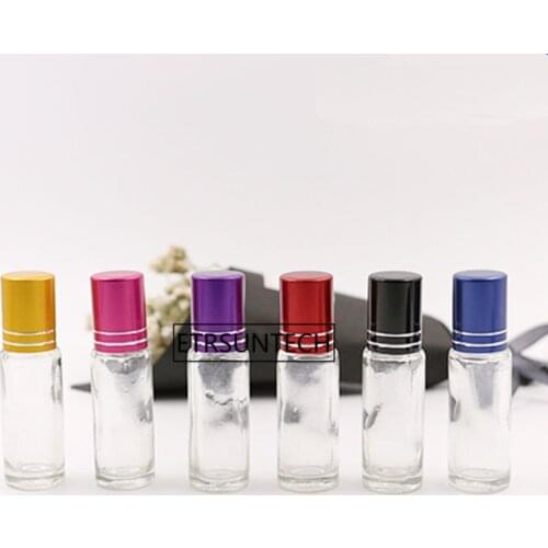 4ml Glass Essential Oil Roller Bottles with Glass Roller Balls Aromatherapy Perfumes Lip Balms Roll On Bottles F2039
