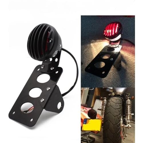 Motorcycle LED Side Mount Tail Light License Number Plate Rear Light Bracket For Harley Sportster Bobber Chopper Rear Stop Lamp