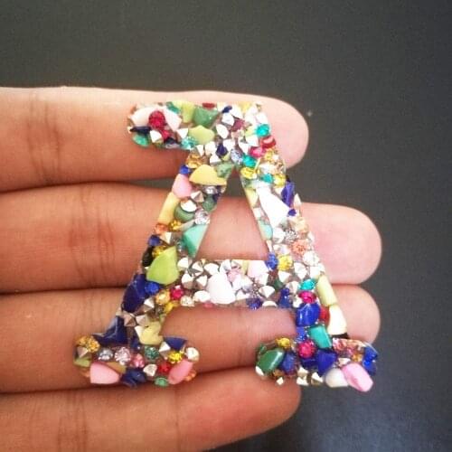 1PCS Hotfix Rhinestone 26 Letters Crystals Colorful Stones Iron On Patch For Clothing Badge Applique For Clothes Bag Pant Shoes