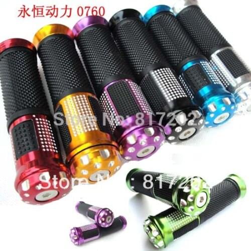 UNIVERSAL Motorcycle ALUMINUM 7/8" 22mm HANDLEBAR GRIPS & BAR END WEIGHTS 8 Colors Black Sliver Gold Blue Red Green Purple