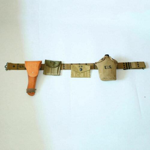 WWII WW2 US Army Field Gear 1911 Holster Belt M1 First Aid Kit Cell Pouch SOLDIER MILITARY WAR REENACTMENTS EQUIPMENT