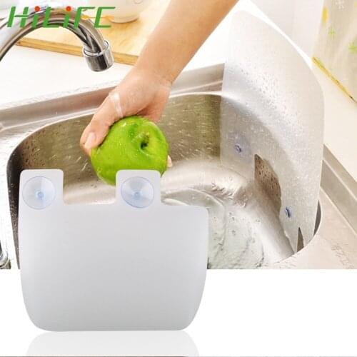 Cooking Oil Splash Proof Plates Sink Water Splash Baffle With Attached Sucker Kitchen Organizer Translucent Bathroom Accessories