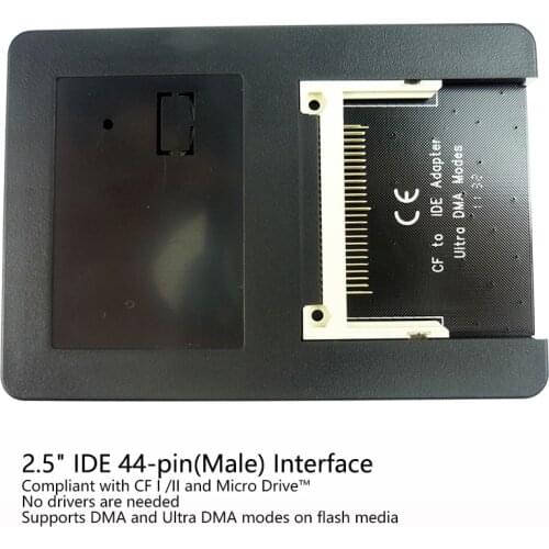 Factory price 44 pin male 2.5" IDE to CF Adapter Compact Flash Type I/II IDE SSD HDD Converter Card with Case