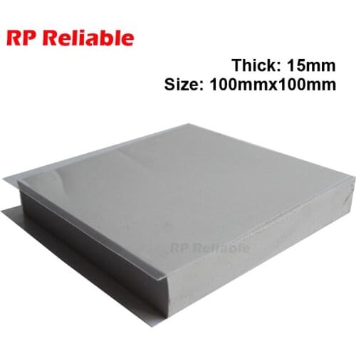 1pcs 15mm Thick, 100mm*100mm Soft Silicone Thermal Pads for Lighting Power Supply, LED, Heat Sink Heat Transfer -- RP Reliable