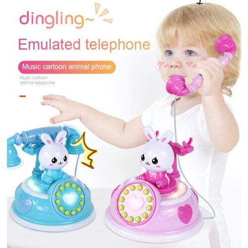 New 1 Pcs Simulation Telephone Toy Role Play with Music Light Early Educational for Children