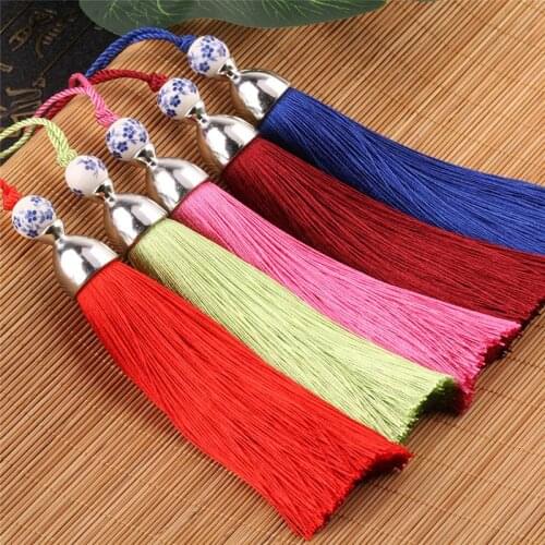 10pcs/Pack 24cm Silk Tassel Fringe brush Hanging rope DIY tassels fringe Trim pendant for Sewing curtains jewelry DIY Home Decor