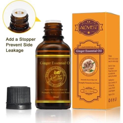 2/1Pcs Ginger Essential Oils Body Spa Massage Oil Relief Stress Relax Body Elimination of Fat Ginger Oil 30ml TSLM2