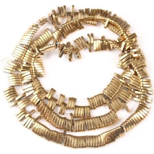 Natural Color Retention Gold Color Hematite Stone Beads for Jewelry Making DIY Bracelet 15inch Strand Mineral Beads