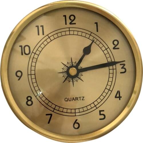 New 90mm Vintage Art Table Clock With Lighting Watch Desktop Clock Embedded Gold Silver Round Dial Analogy Antique Clock